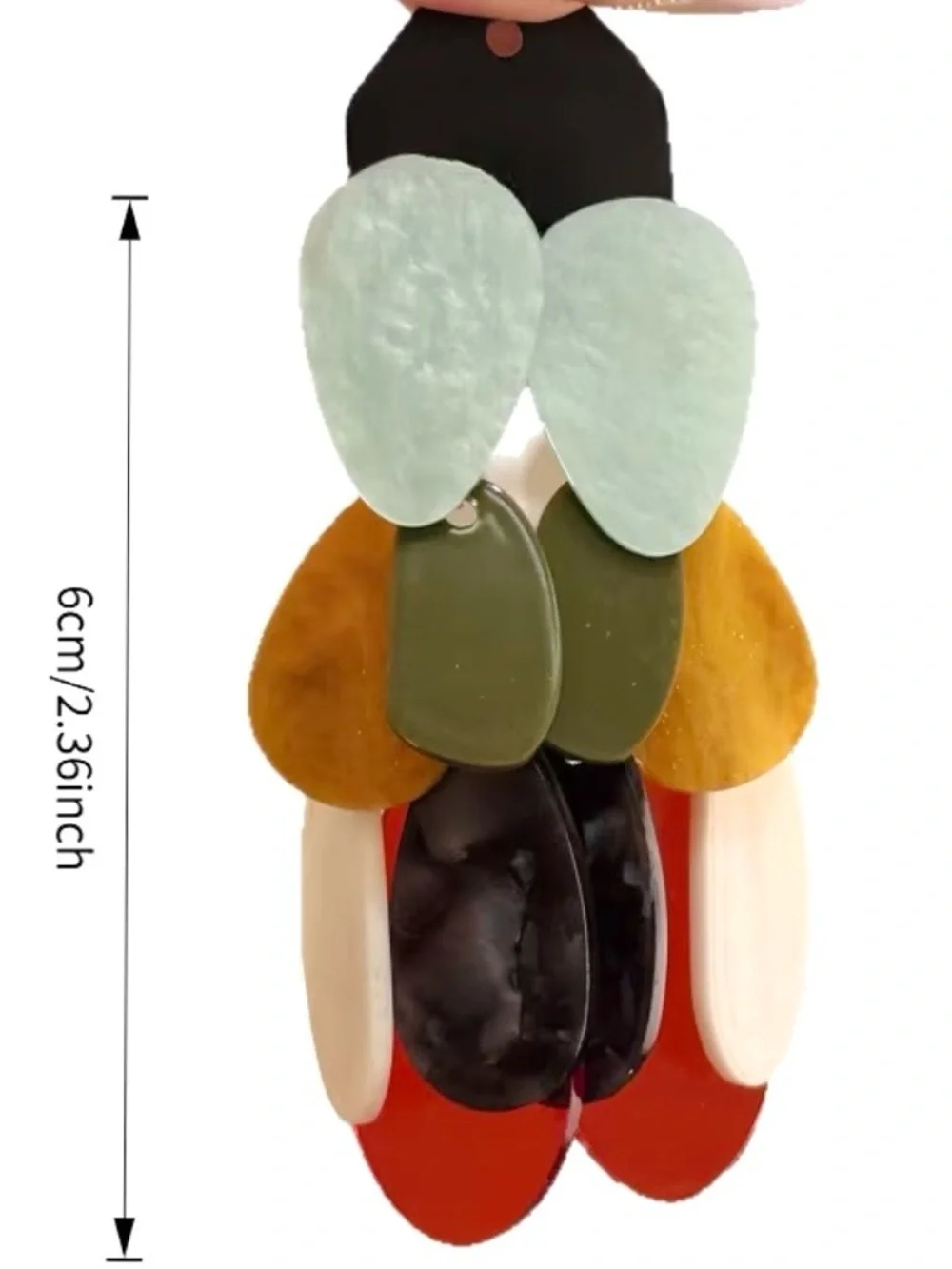 Colorful Water Drop Statement Earrings | Multi-Layer Resin Dangle | Modern Chic
